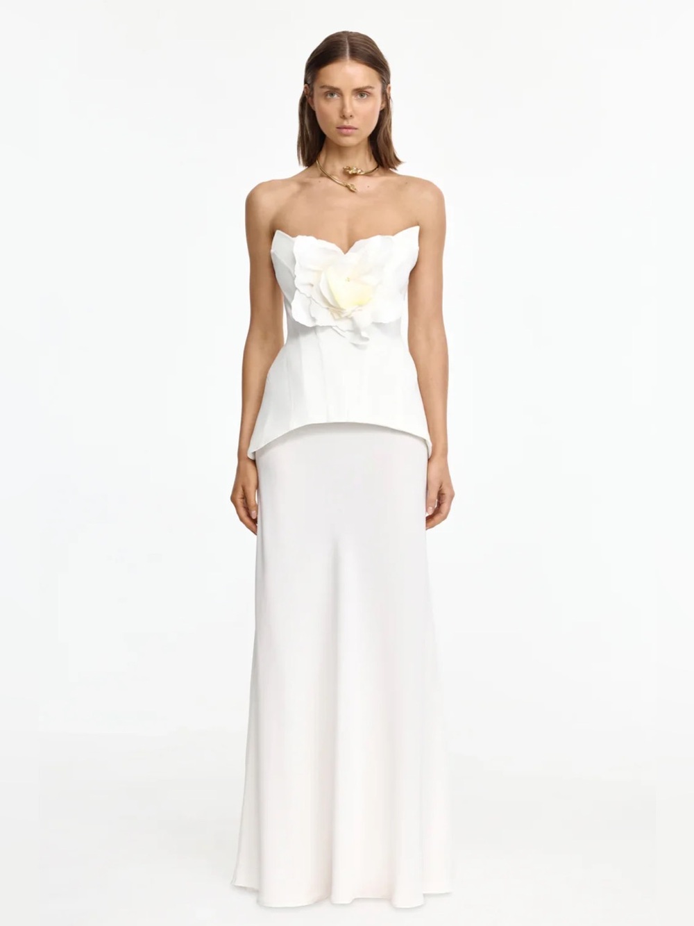 NEW ACLER Bankson Floral Appliqué Gown In Ivory Size 2